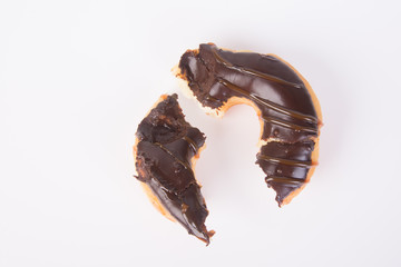 chocolate donuts on a white background