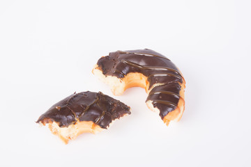 chocolate donuts on a white background