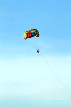 Parachuting over a sea..