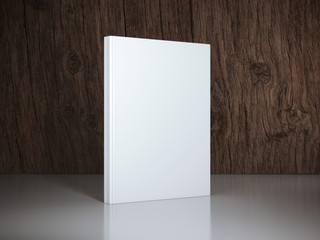 Empty blank white book in modern studio 