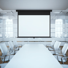 Black projector screen. 3d rendering