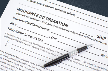 A Health insurance application and medical information form