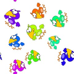 Fototapeta na wymiar Seamless pattern with colored birds
