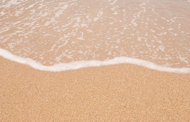 Fototapeta na wymiar Sand beach and wave background