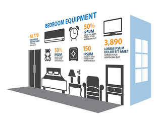  Bedroom icon set Infographic