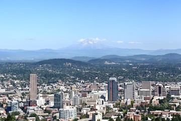 Fototapeta na wymiar Portland with Mt Hood 
