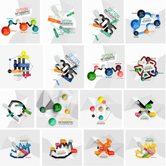 Obraz premium Set of abstract geometric paper infographic banner templates