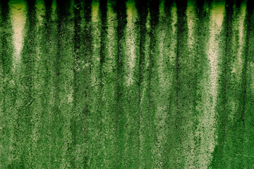 Old walls or mold problems on the green wall.