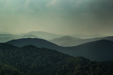 An incredible panorama from the Bieszczadys mountains. - obrazy, fototapety, plakaty