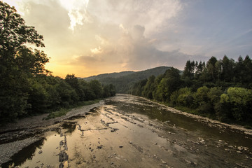 San River in Bieszczadys mountains.  - obrazy, fototapety, plakaty