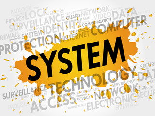 SYSTEM word cloud, business concept