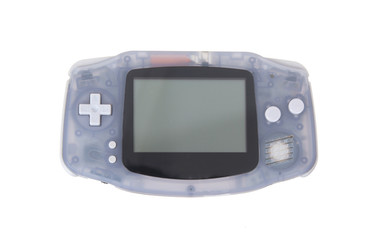 Old dirty portable game console with a small screen