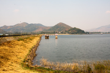 natural Bang Pra Chonburi Thailand dirt dam lake