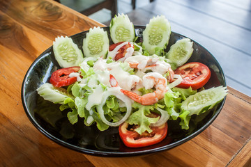 Shrimp salad.Organic