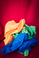 Colorful cloths in the room
