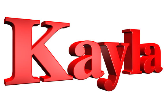 3D Kayla text on white background
