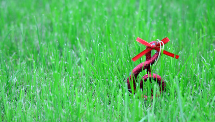 Xmas music notes on a green grass background