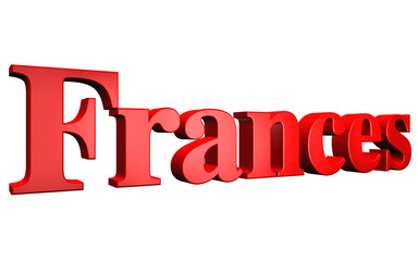 3D Frances text on white background