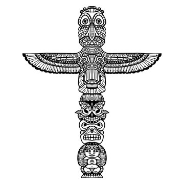 Doodle Totem Illustration