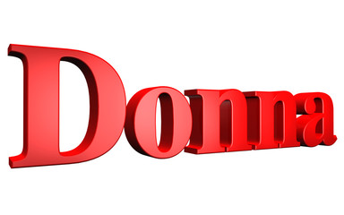 3D Donna text on white background