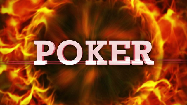 Poker Text and Fiery Ring, Loop, 4k