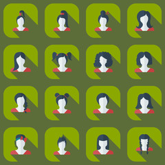 Obraz premium Flat modern design with shadow icon silhouette girl creative