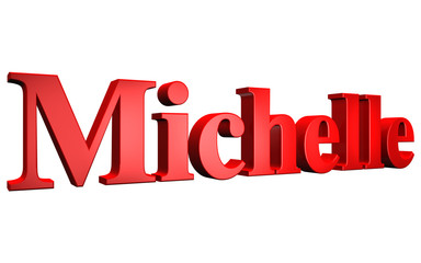 3D Michelle text on white background