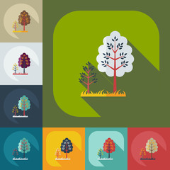 Flat modern design with shadow icons tree