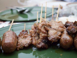 Traditional Thai roasted pork & Thai sausage