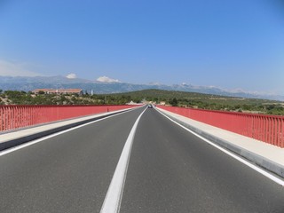 Road on Maslenica bridge