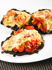 Stuffed portobello mushrooms with tomatoes