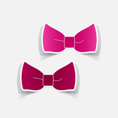 Fototapeta premium Realistic paper sticker: bow