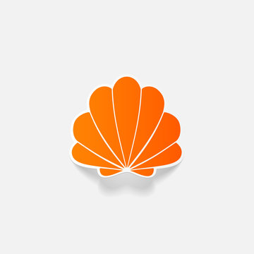 Realistic paper sticker: shell