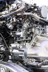 Close up part of car engine