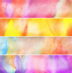 watercolor banners set