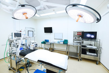 equipment and medical devices in modern operating room 
