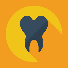 Flat modern design with shadow icons tooth
