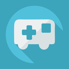 Flat modern design with shadow icon ambulance