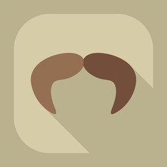 Flat modern design with shadow icon mustache