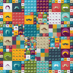 Flat modern design with shadow icon mustache