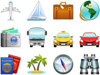 Travel icon set. Vector illustration.