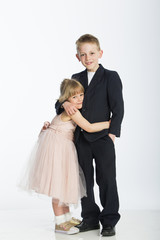 Siblings sharing a cuddle