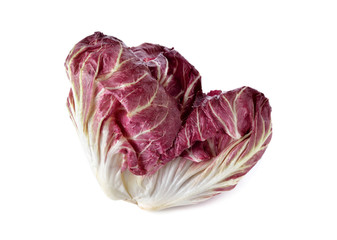 Obraz premium whole fresh red radicchio on white background