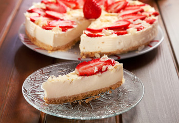 Cheesecake with strawberries