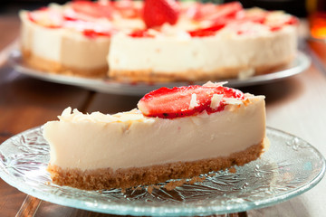Cheesecake with strawberries