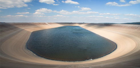 Photo of the water reservoire Dlouhe Strane.Hydroelectric pumped storage power plant.