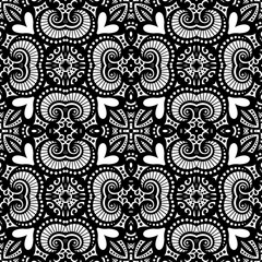 Vector Seamless Vintage Black and White Lace Pattern