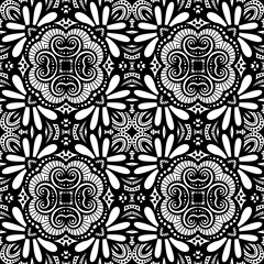 Vector Seamless Vintage Black and White Lace Pattern