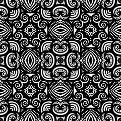 Vector Seamless Vintage Black and White Lace Pattern