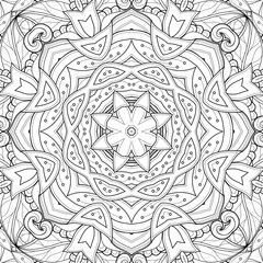 Vector Seamless Abstract Black and White Tribal Pattern